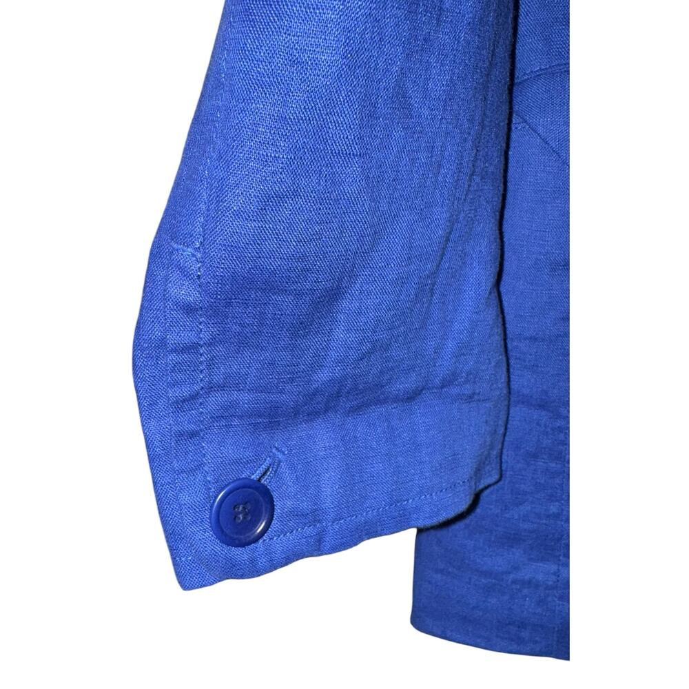 Madewell Linen Blazer Women's Small Electric Blue‎ Wedding Career Workwear Beach - Picture 4 of 7